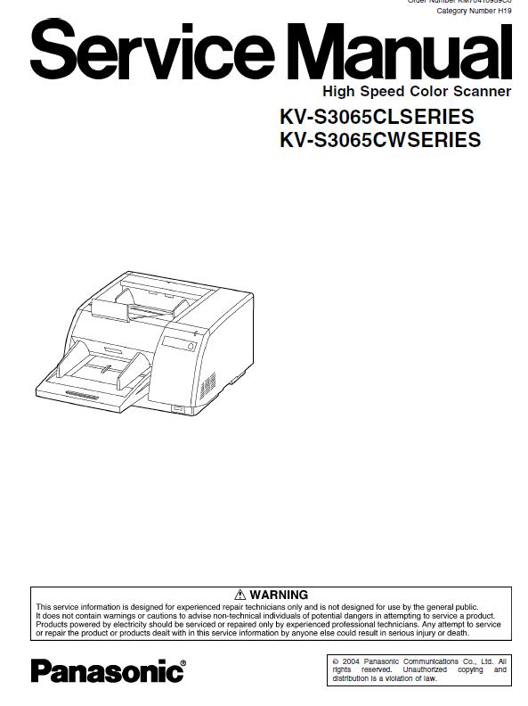 Panasonic KV-S3065CL/CW Service Manual