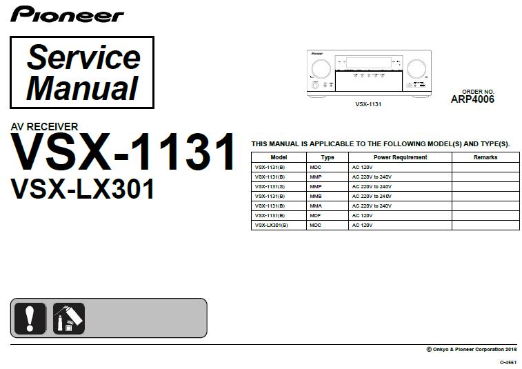 Pioneer VSX-1131/VSX-LX301 Service Manual