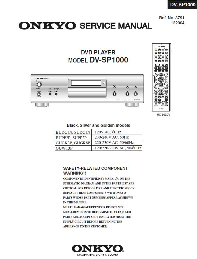 Onkyo DV-SP1000 Service Manual
