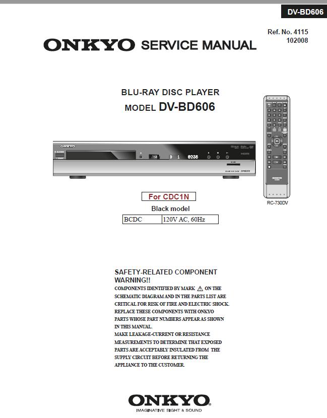 Onkyo DV-BD606 Service Manual