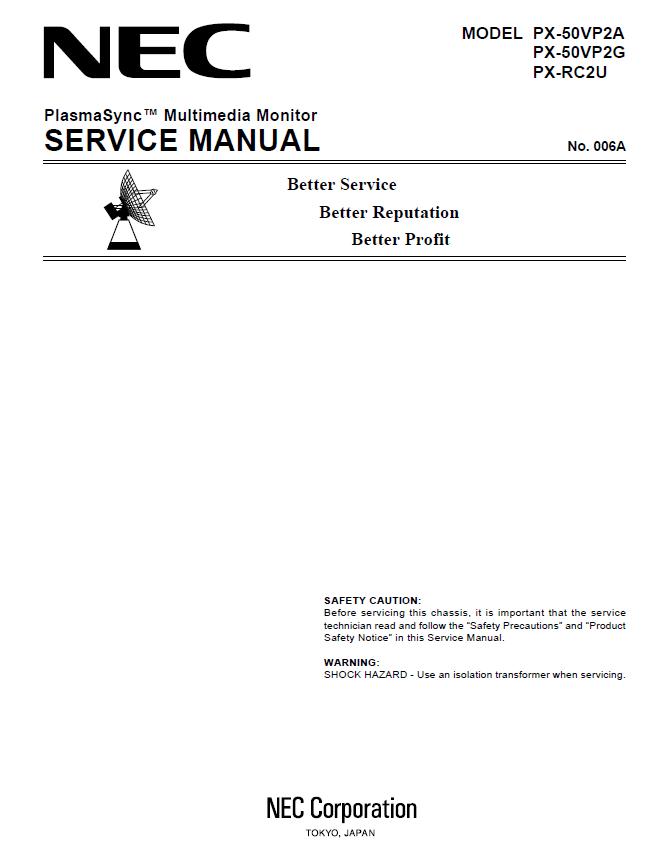 NEC PX-50VP2 Service Manual