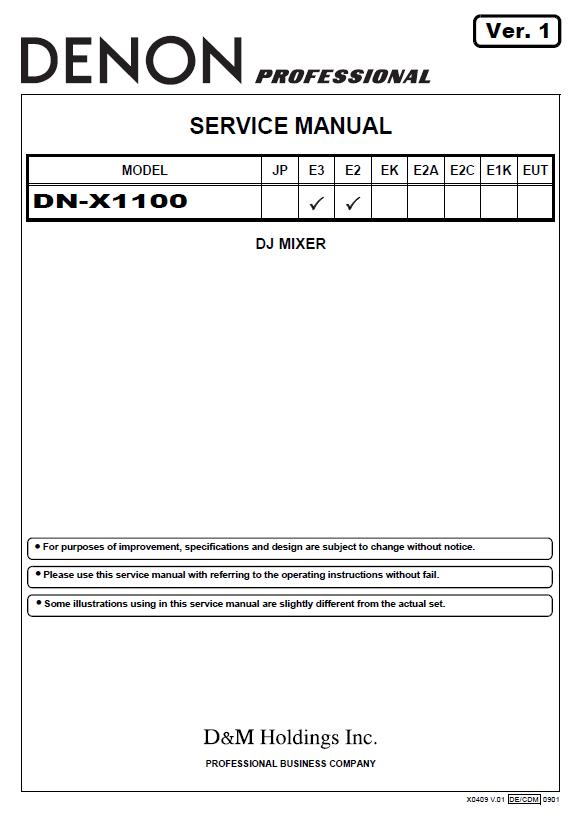 Denon DN-X1100 Service Manual