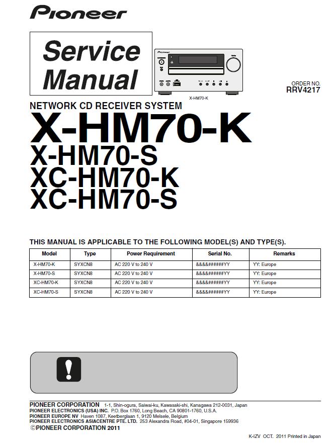 Pioneer X-HM70 Service Manual