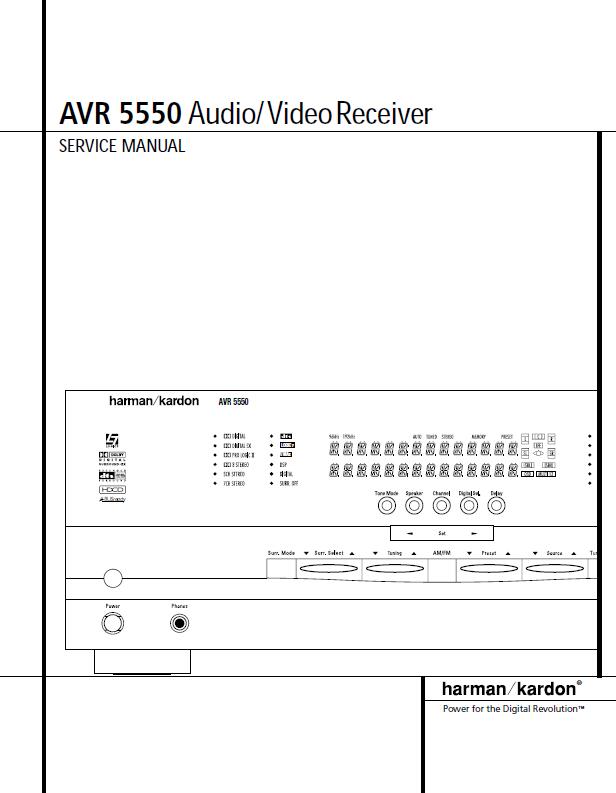 Harman/Kardon AVR-5550 Service Manual