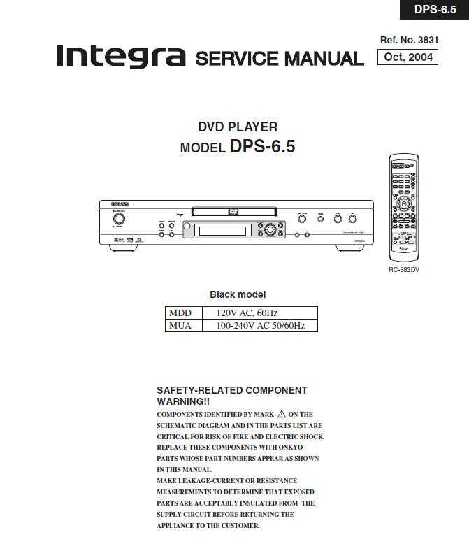 Integra DPS-6.5 Service Manual