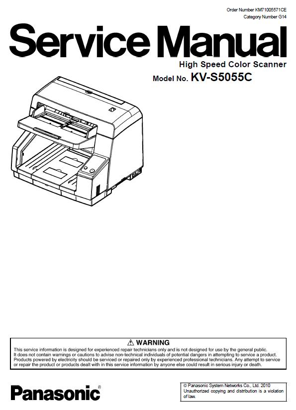 Panasonic KV-S5055C Service Manual