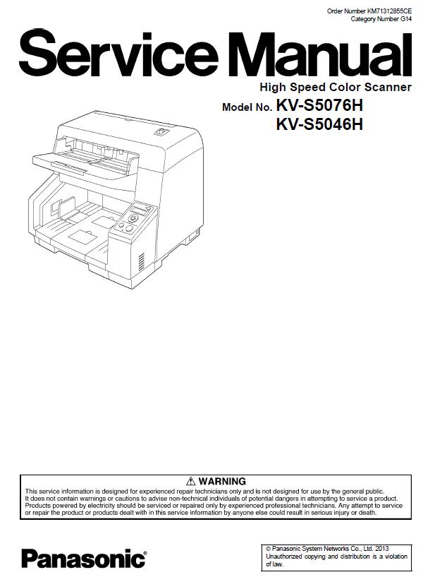 Panasonic KV-S5046H/KV-S5076H Service Manual