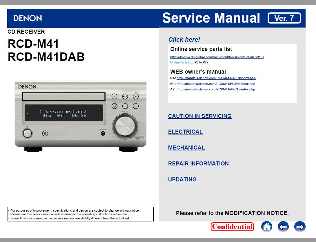 Denon RCD-M41/RCD-M41DAB Service Manual