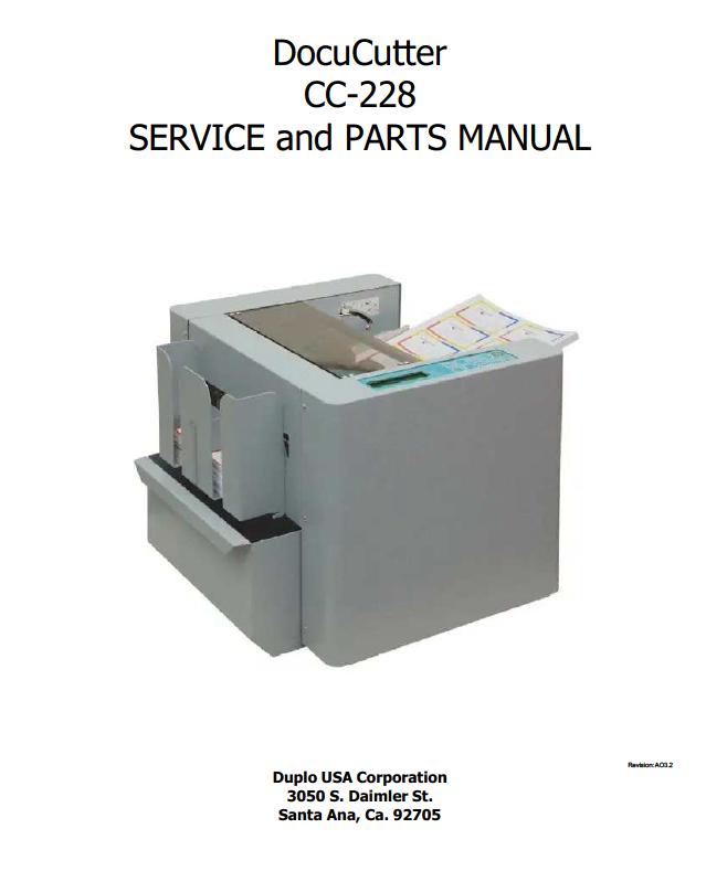 Duplo CC-228 Service Manual