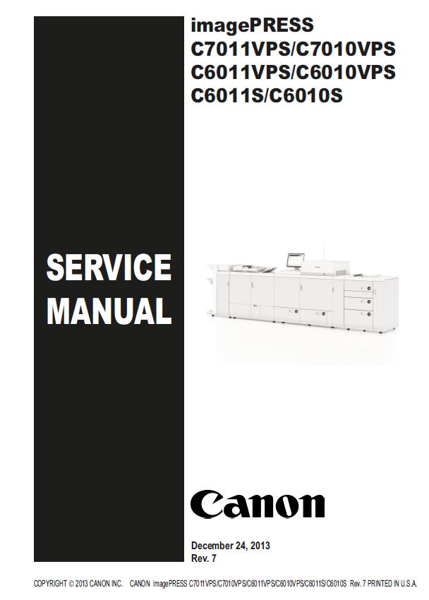 Canon imagePRESS C6010VPS/C6010S/C6011VPS/C6011S/C7010VPS/C7011VPS Service Manual