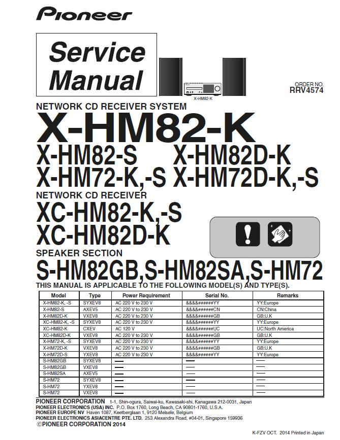 Pioneer X-HM72/X-HM82 Service Manual