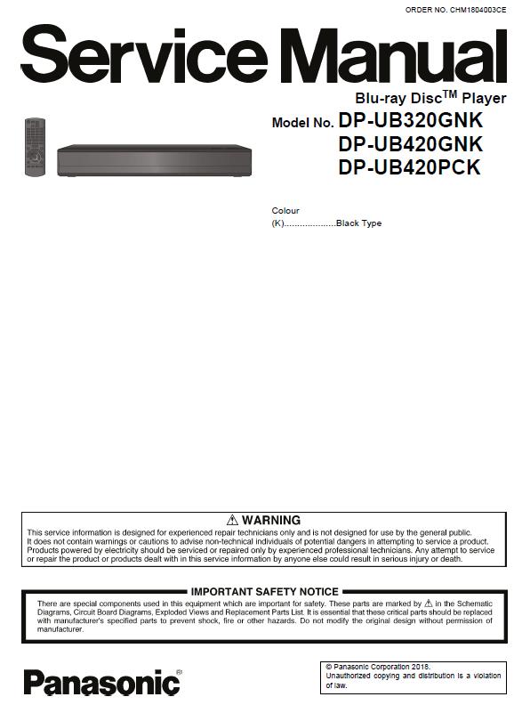 Panasonic DP-UB320GNK/DP-UB420GNK/DP-UB420PCK Service Manual