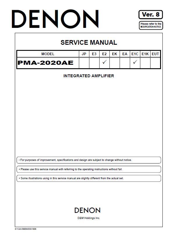 Denon PMA-2020AE Service Manual