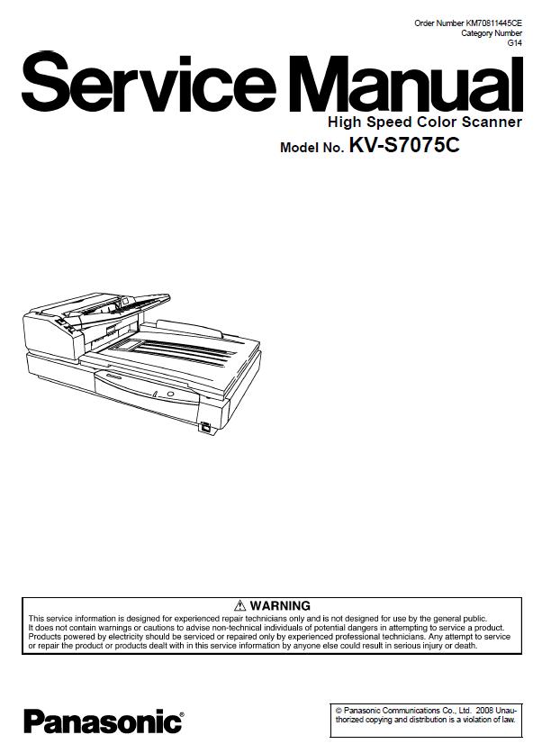 Panasonic KV-S7075C Service Manual