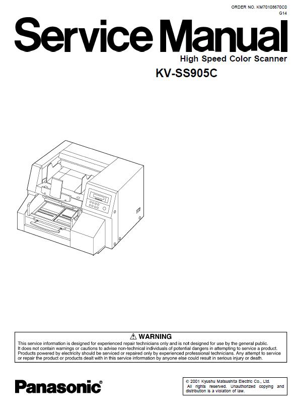 Panasonic KV-SS905C Service Manual