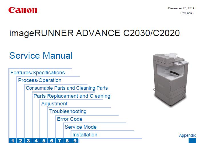 Canon imageRUNNER ADVANCE C2020/C2025/C2030 Service Manual