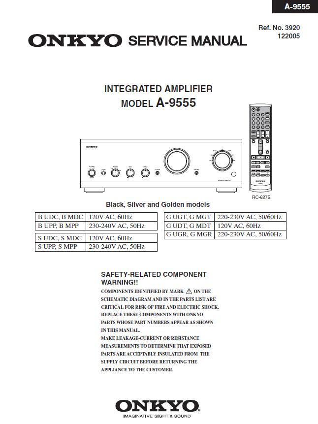 Onkyo A-9555 Service Manual
