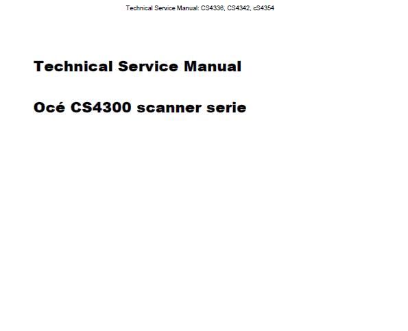 Océ CS4336/CS4342/CS4354 Service Manual