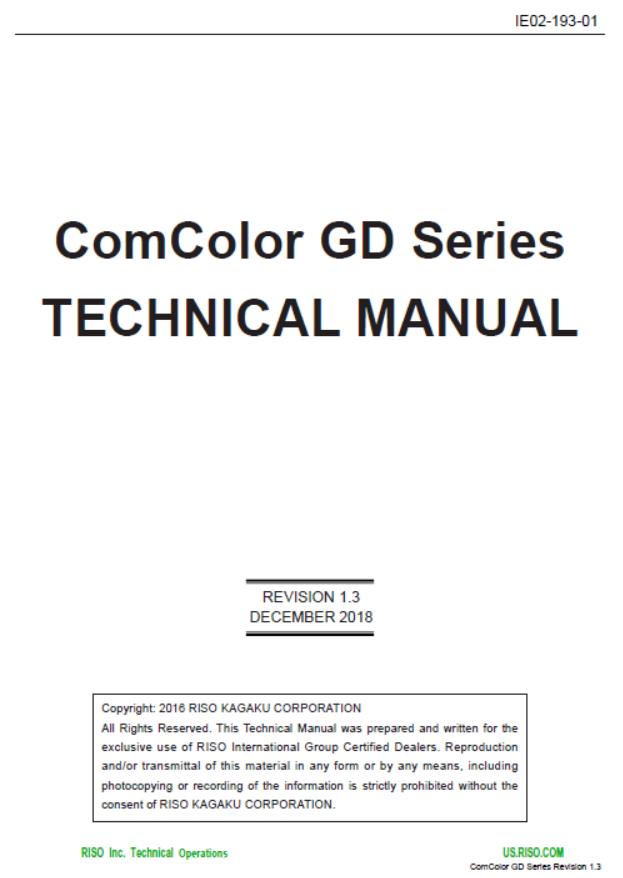 Riso ComColor GD series Service (Technical) Manual