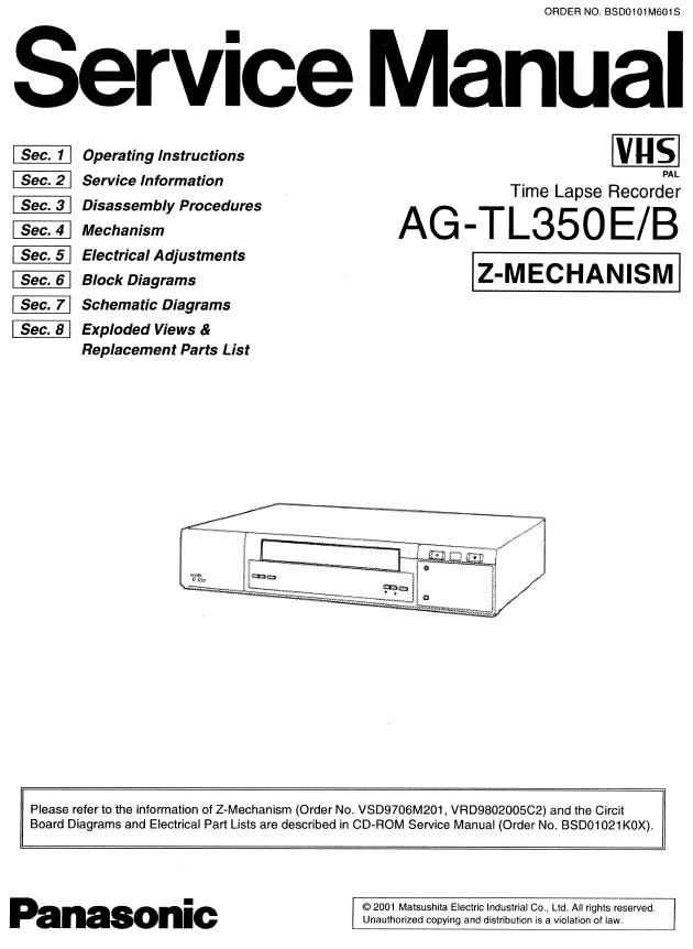 Panasonic AG-TL350E/AG-TL350B Service Manual