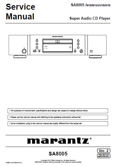 Marantz SA8005 Service Manual