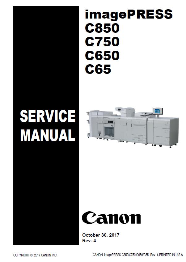 Canon imagePRESS C650/C750/C850/C65 Service Manual