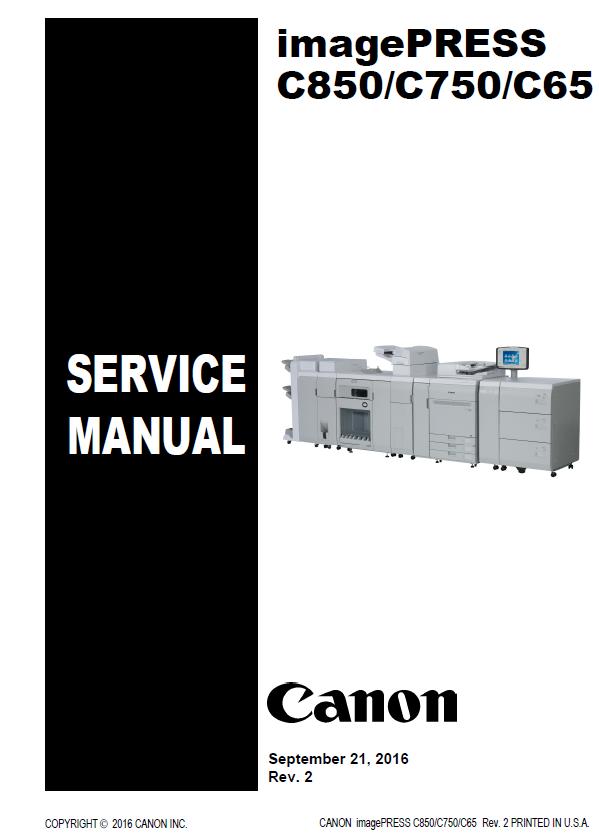 Canon imagePRESS C750/C850/C65 Service Manual