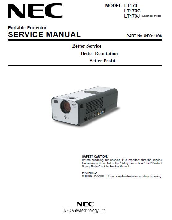 NEC LT170/LT170G/LT170J Service Manual