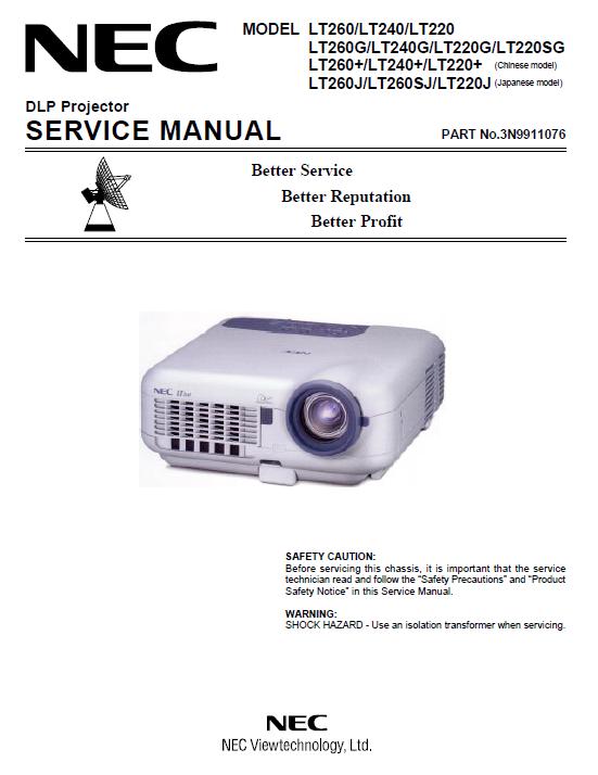 NEC LT220/LT240/LT260 Service Manual
