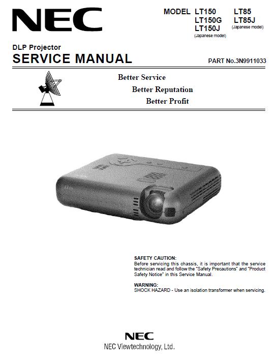 NEC LT85/LT150 Service Manual