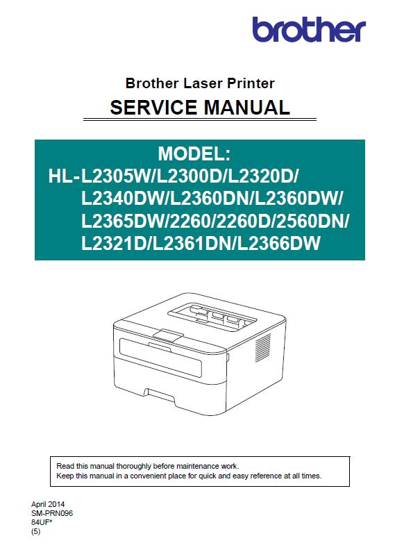 Brother HL-L2260/2300/2305/2320/2321/2340/2360/2366/2361/2365/2560 Service Manual