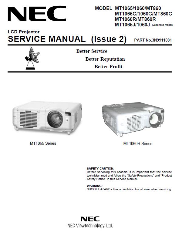 NEC MT860/MT1060/MT1065 Service Manual