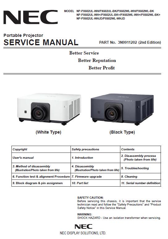 NEC NP-PX602 Service Manual