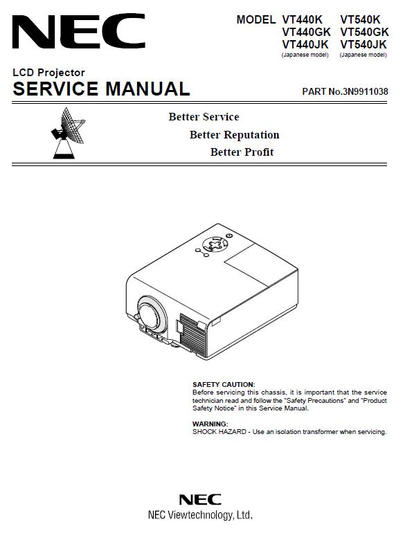 NEC VT440K/VT540K GK/JK Service Manual