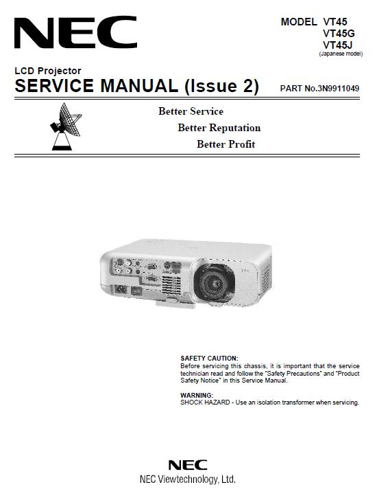 NEC VT45/VT45G/VT45J Service Manual