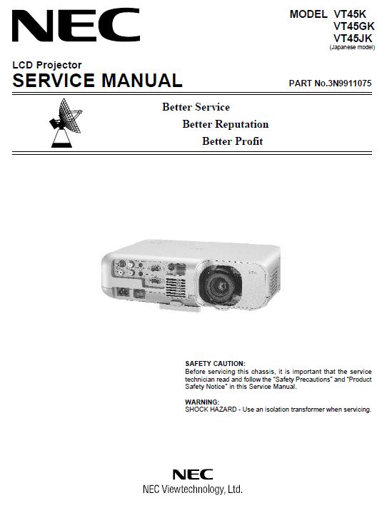 NEC VT45K/VT45GK/VT45JK Service Manual