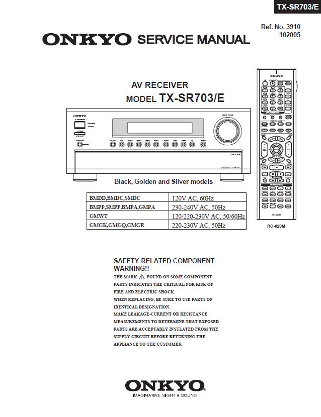Onkyo TX-SR703/E Service Manual