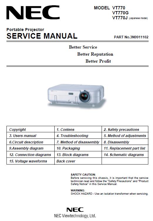 NEC VT770/VT770G/VT770J Service Manual