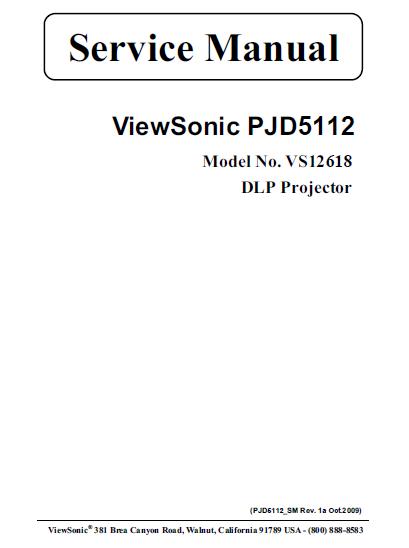 ViewSonic PJD5112 Service Manual