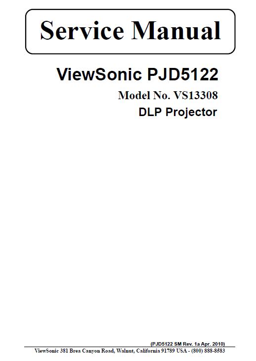 ViewSonic PJD5122 Service Manual