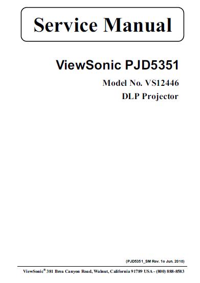 ViewSonic PJD5351 Service Manual