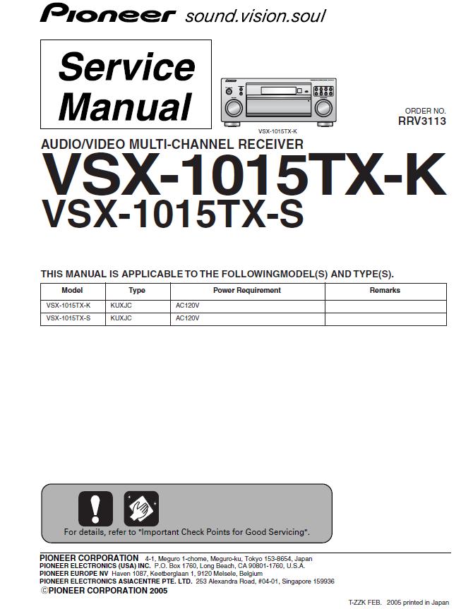 Pioneer VSX-1015TX Service Manual 