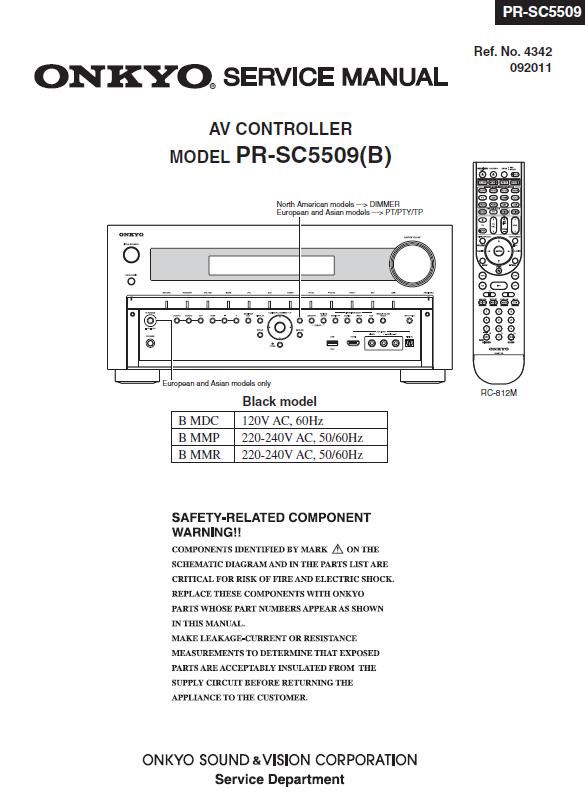 Onkyo PR-SC5509 Service Manual