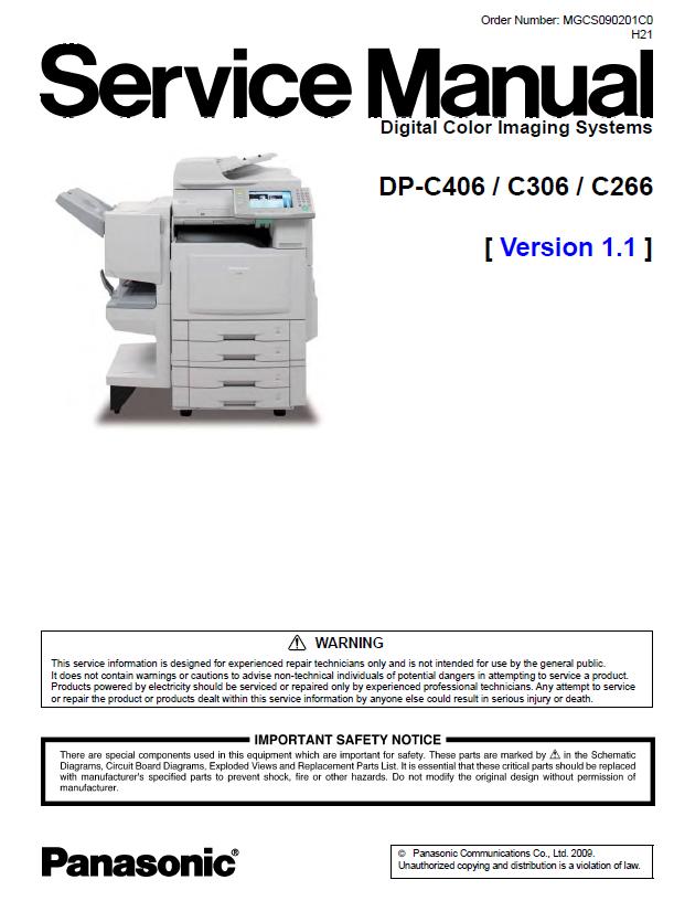 Panasonic DP-C266/DP-C306/DP-C406 Service Manual