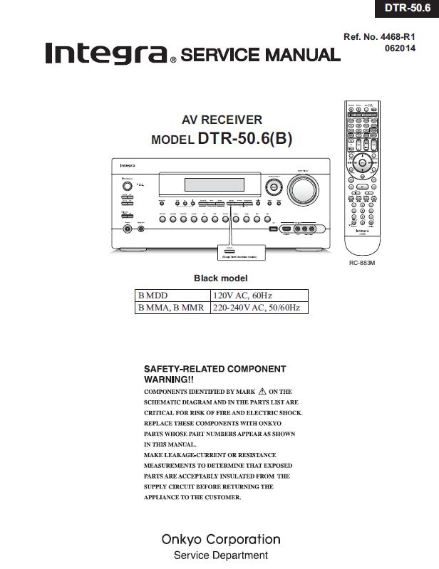 Integra DTR-50.6 Service Manual