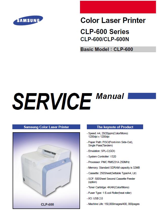 Samsung CLP-600/CLP-600N Service Manual