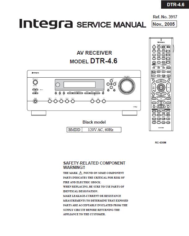 Integra DTR-4.6 Service Manual