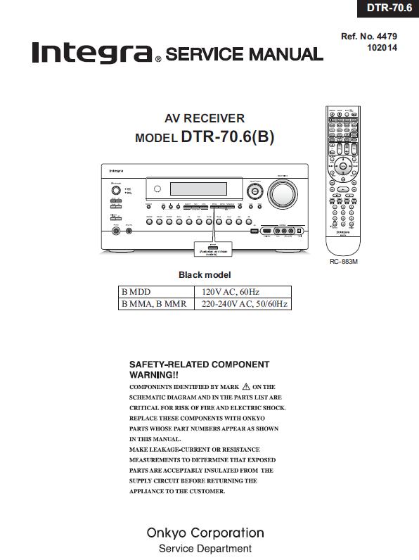 Integra DTR-70.6 Service Manual