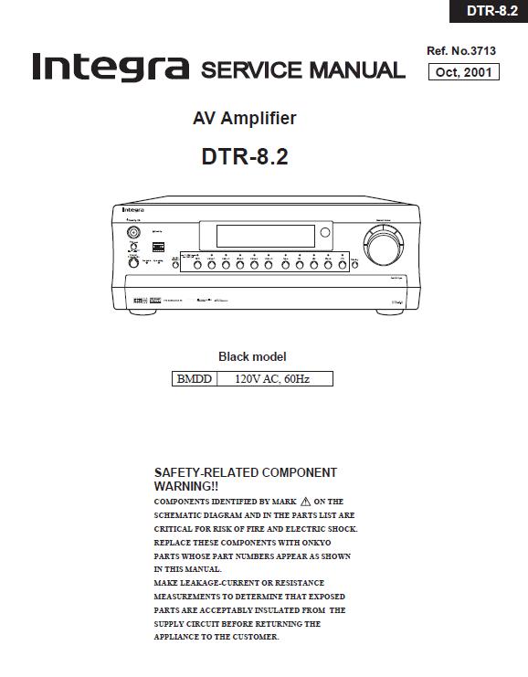 Integra DTR-8.2 Service Manual