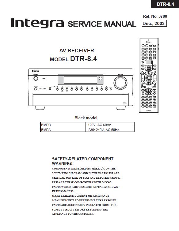 Integra DTR-8.4 Service Manual